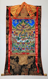 西藏唐卡画 矿物颜料 财宝天王 玛洛唐卡画 藏传装饰画 手工装裱