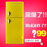 Midea/美的 BCD-112CM(E)彩色双门小型冰箱两门家用公寓租房冰箱