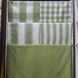 加厚棉麻色织绿格子沙发布料北欧宜家风格地中海条纹纯色批发特价