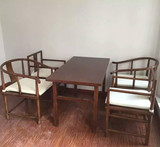新中式茶桌椅 水曲柳实木餐桌椅 样板房茶楼家具简约现代古典书桌