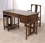 红木家具非洲鸡翅木电脑桌写字桌办公书桌  中式仿古实木桌椅组合