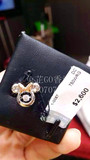 香港代购 周大福专柜2015 迪斯尼铂金镶钻米奇头吊坠专柜小票发票