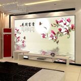 热销客厅卧室电视墙背景墙纸壁纸3D立体无纺布大型壁画中国风中式