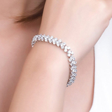 正品S925纯银手链女士钻石水晶白金日韩女式白银手镯送友生日礼物