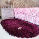 现代欧式客厅卧室床边地毯 婚庆粉色红色地毯 3D椭圆形弹力丝地毯