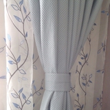 新品外贸出口  卧室 客厅 纯色布艺成品窗帘定制 灰蓝色 厚实遮光