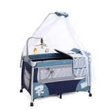 迪尼贝儿多功能婴儿床 滚轮折叠多功能加蚊帐防蚊婴儿金属铁床