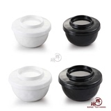 日式盖碗密胺塑料味增汤碗黑色白色仿瓷三创SC0338韩式碗