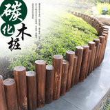 碳化防腐木栅栏 花园围栏 碳化木桩 木篱笆 篱笆木桩 圆木围栏