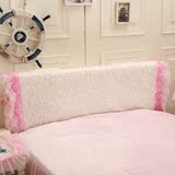 粉色毛绒立体花朵床头套 精致蕾丝公主床头罩1.2 1.5 1.8 2米包邮