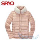 韩国SPAO上海专柜正品代购 女装纯色兔毛领羽绒服
