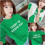 2016夏季新品韩版气质字母印花圆领短袖T恤女学生上衣潮