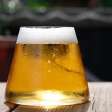 香港九猪创意富士山啤酒杯高硼硅玻璃果汁杯烈酒杯生日礼物送男友