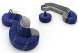 深圳异形沙发s型沙发创意两色双面沙发大型场所异形沙发专业定做
