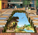 定制3D地贴大型商场地立体贴地板贴纸瓷砖地砖地贴立体画大型恐龙
