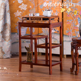 红木中式实木方桌榆木小茶几长方形边桌边几多层简约茶柜角几花架