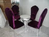 欧式新古典餐椅时尚欧式后现代实木餐椅 餐厅扇形椅高端绒布餐椅