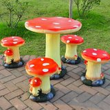 氧化镁花园庭院幼儿园儿童可爱摆件户外装饰工艺品休闲圆蘑菇桌椅