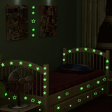 发光星星夜光贴荧光贴画3d立体墙贴创意儿童房间墙壁装饰品可移除