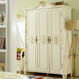 法西欧 简约美式衣柜实木3门整体卧室衣橱储物柜三门衣柜组合