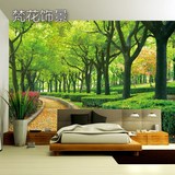 树林自然风景大型壁画3d立体壁纸沙发客厅电视背景墙纸无缝墙布