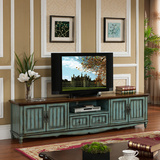 美式实木电视柜欧式复古做旧客厅收纳矮柜2米长简约地柜现货特价