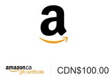 100加元amazon.ca/加拿大亚马逊/加亚礼品卡/购物卡/现金卷