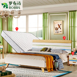 罗布诗实木床1.8米双人床1.5欧式简约现代橡木床环保卧室家具北欧