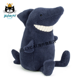 英国进口jellycat原装正品Toothy鲨鱼 深蓝色 超柔软毛绒玩具公仔