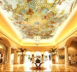 无缝大型壁画3D天顶天花板壁画酒店KTV现代欧式吊顶油画墙纸壁纸