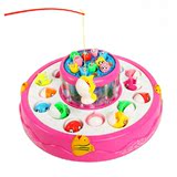 儿童钓鱼玩具 电动旋转双层音乐磁性钓鱼套装宝宝益智玩具1-2-3岁