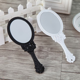 新款韩国补妆镜 随身创意可折叠手柄镜子 复古梳妆镜便携手镜批发