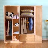 简约现代实木衣柜成人儿童松木柜顶柜二三五门带抽组合衣柜大衣橱