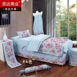 田园纯棉美容院床罩可定做熏蒸床罩四件套通用多功能全棉美容床罩