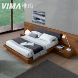 北欧简约板式榻榻米日式床1.5、1.8米双人床板床样板房卧室定制