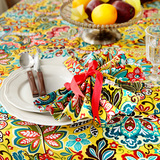 [吉屋]花漾 欧式美式帆布加厚桌布 精致印花餐桌布茶几桌布茶几布