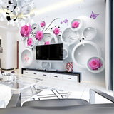 大型电视背景3d立体墙纸壁画客厅卧室简约欧式壁纸温馨玫瑰包邮