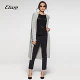 艾格Etam2016春装中长款外套式毛针织衫女160116000