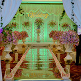 彩色T台舞台婚庆婚礼场地布置道具超亮加厚0.12mm镜面地毯双面银