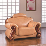批发现代休闲沙发 简约休闲沙发 欧式实木框架真皮沙发客厅组合