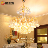 雅典洛圆形餐厅水晶吊灯现代简约欧式复式楼客厅吊灯创意卧室吊灯