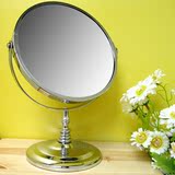 包邮 欧式8寸圆塔形台式双面金属化妆镜公主镜梳妆镜浴室美容镜子