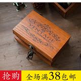 特价zakka杂货复古做旧木质带锁储物木盒子 首饰化妆盒桌面收纳盒