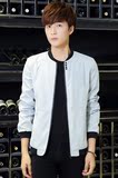 夹克男薄款韩版修身纯色外穿上衣学生潮2016新款秋季青少年外套