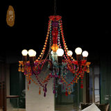 奥古灯饰东南亚蜡烛有机玻璃吊灯 客厅灯复古餐厅灯卧室彩色灯具