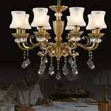 H欧塞洛斯欧式全铜水晶吊灯 美式复古客厅卧室餐厅灯吊灯Q050-8