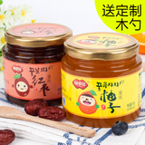 [送木勺]福事多蜂蜜柚子茶500g+红枣茶500g 韩国风味水果茶冲饮品