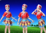 新款六一儿童少数民族苗族演出服装舞蹈服装幼儿女童短袖壮族彝族