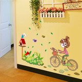 宝宝儿童房间 环保可移除卡通墙纸贴画 卡通动漫女孩背景墙贴