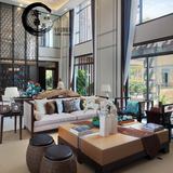 新中式沙发组合 现代客厅实木沙发椅 样板房布艺沙发椅家具定制